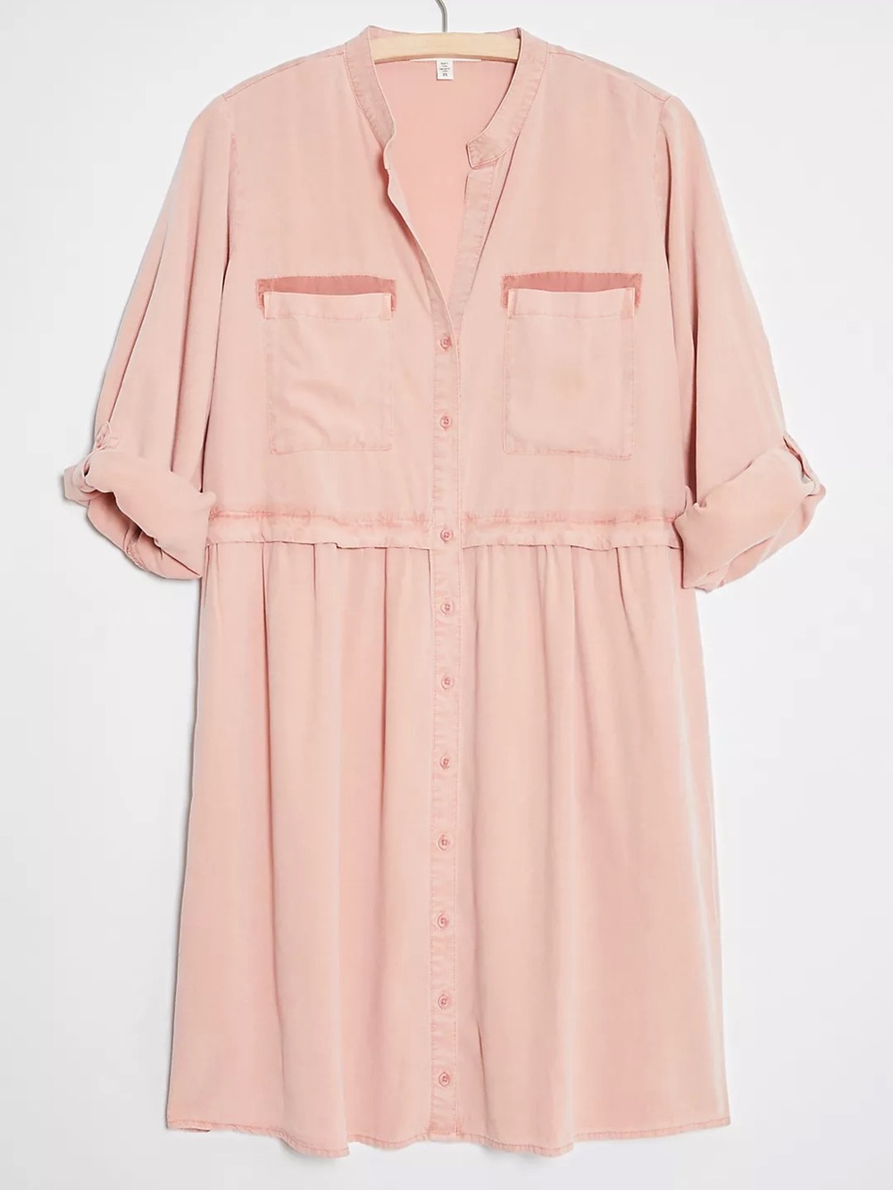 Anthropologie Cloth & Stone Pink Mineral Wash Plus Size Chambray Dress Plus 1X